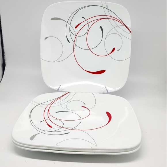 New Corelle Splendor Square Dinner Plates 10½" Set of 4 - Picture 2 of 5